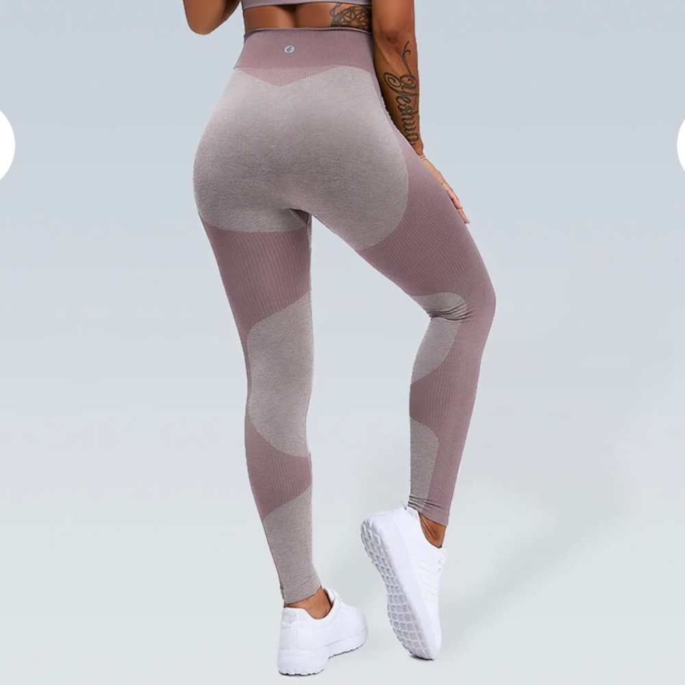 Rib Knit Space Dye Seamless Legging - Fastarry
